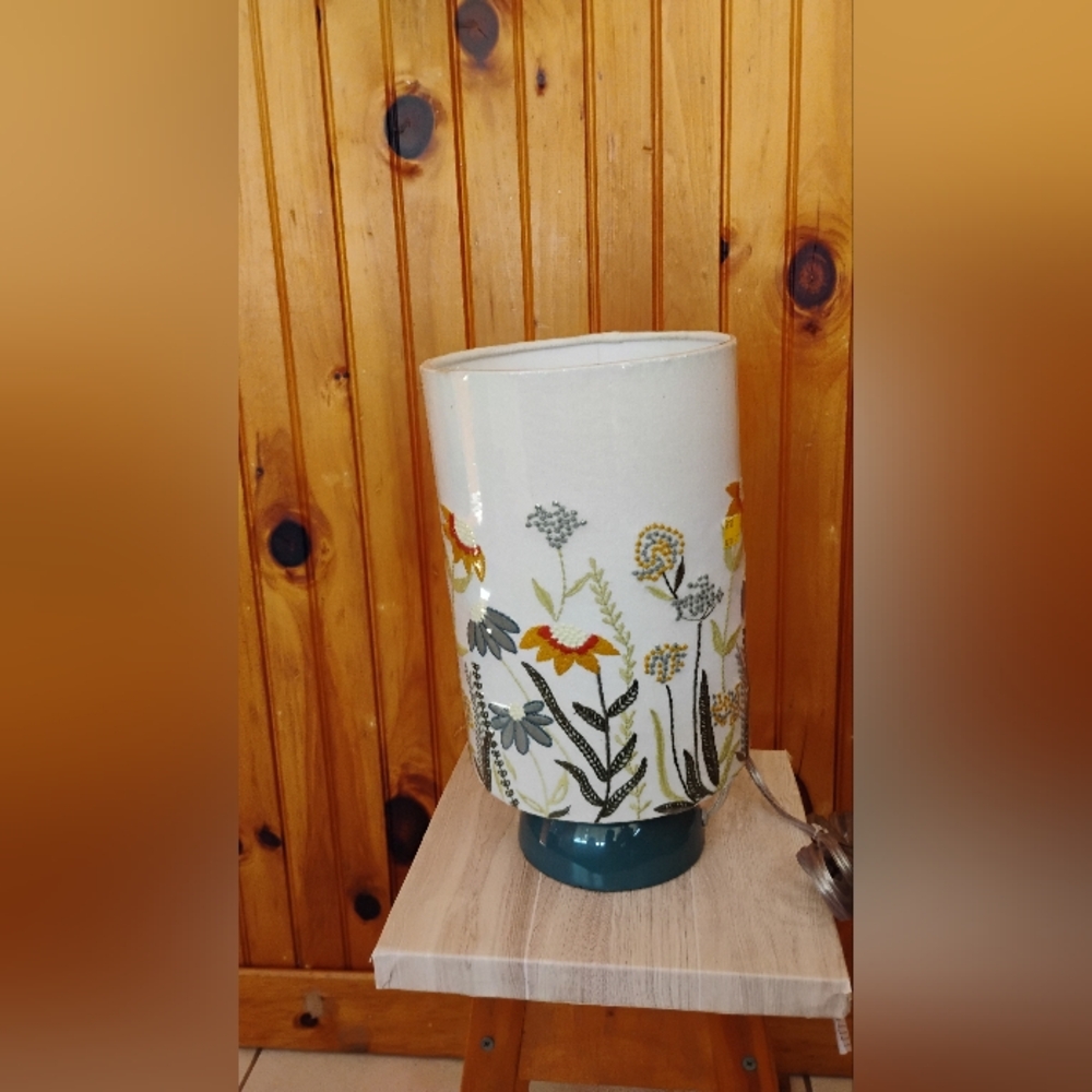 Floral Embroidered Table Lamp